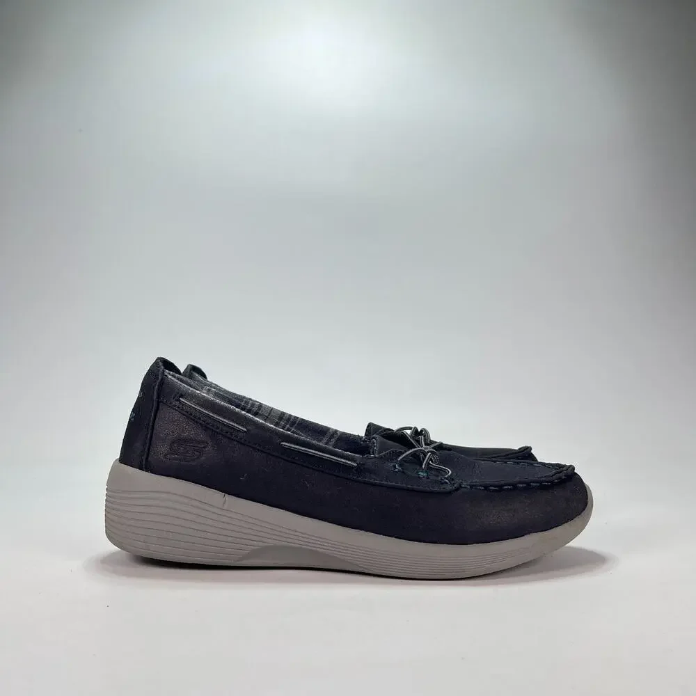 Skechers Arya Sail Me Navy Slip On Boat Loafers Shoes 23763 Women's Size 7.5
